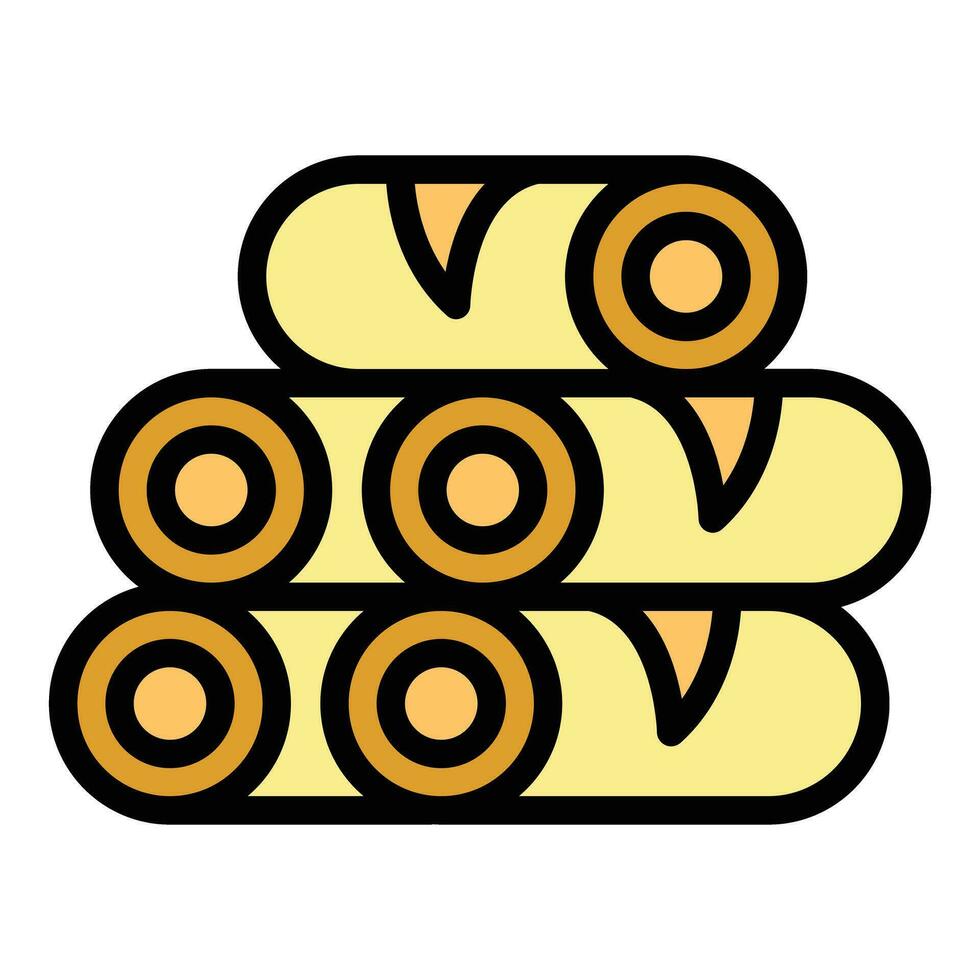 Chinese spring roll icon vector flat
