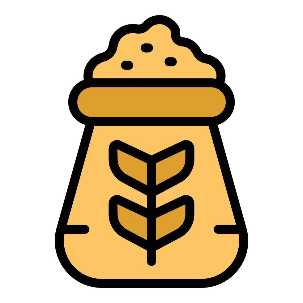 Wheat sack icon vector flat