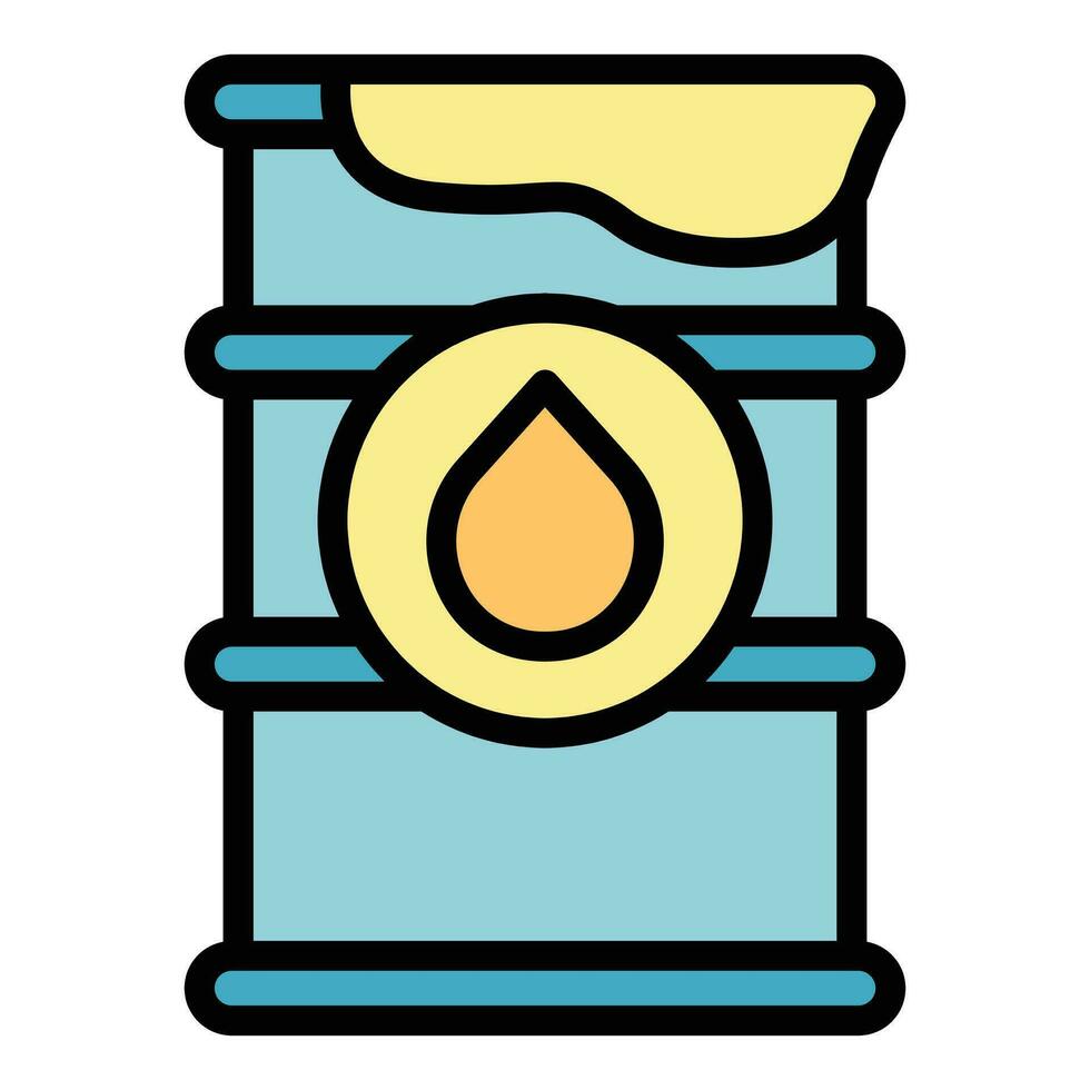 Defective oil barrel icon vector flat