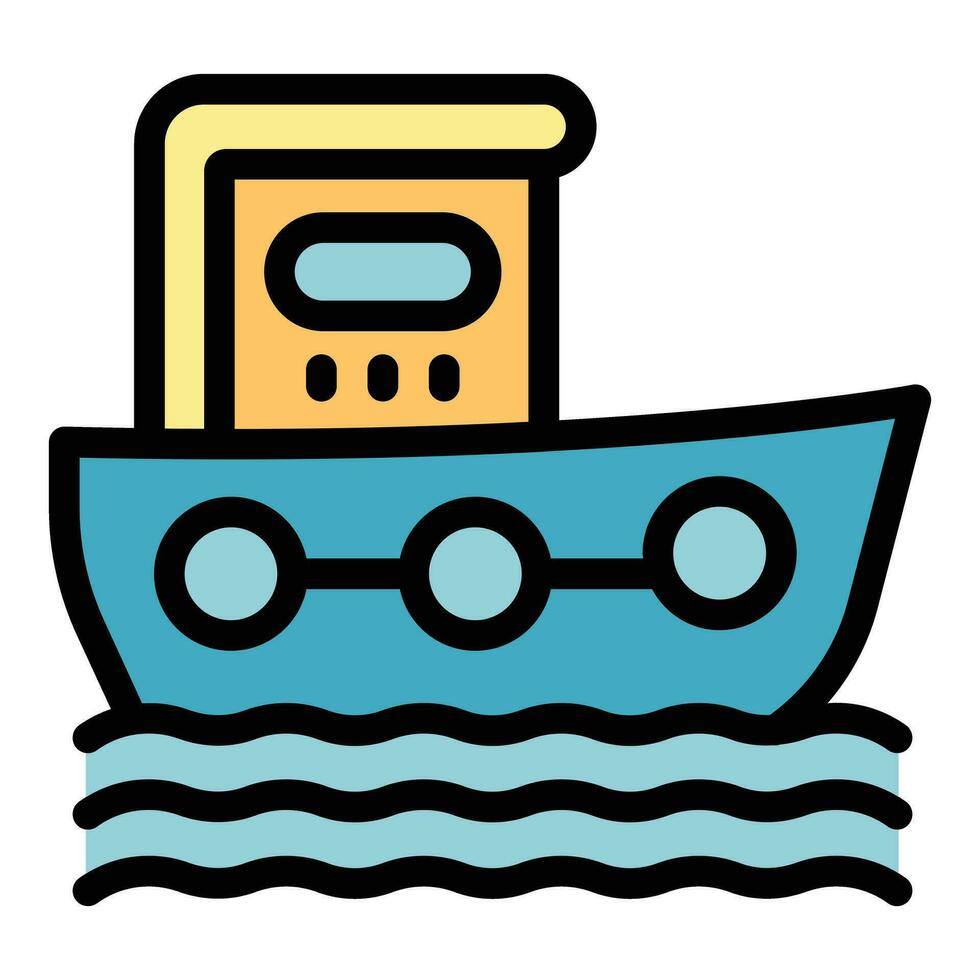 Sea ship icon vector flat