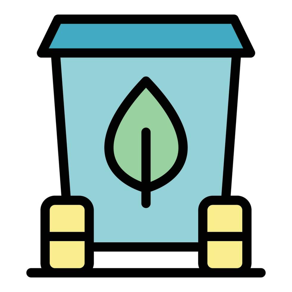 Garbage bin icon vector flat