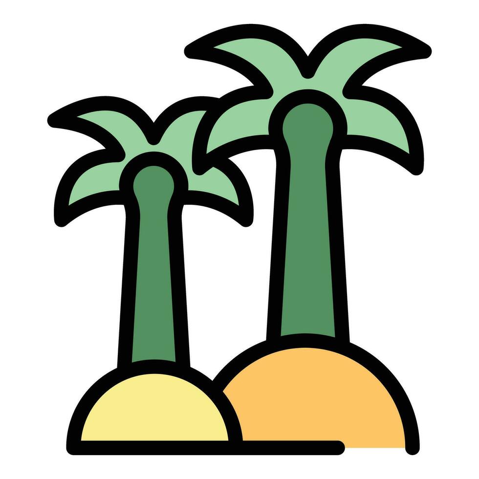 isla palma árbol icono vector plano