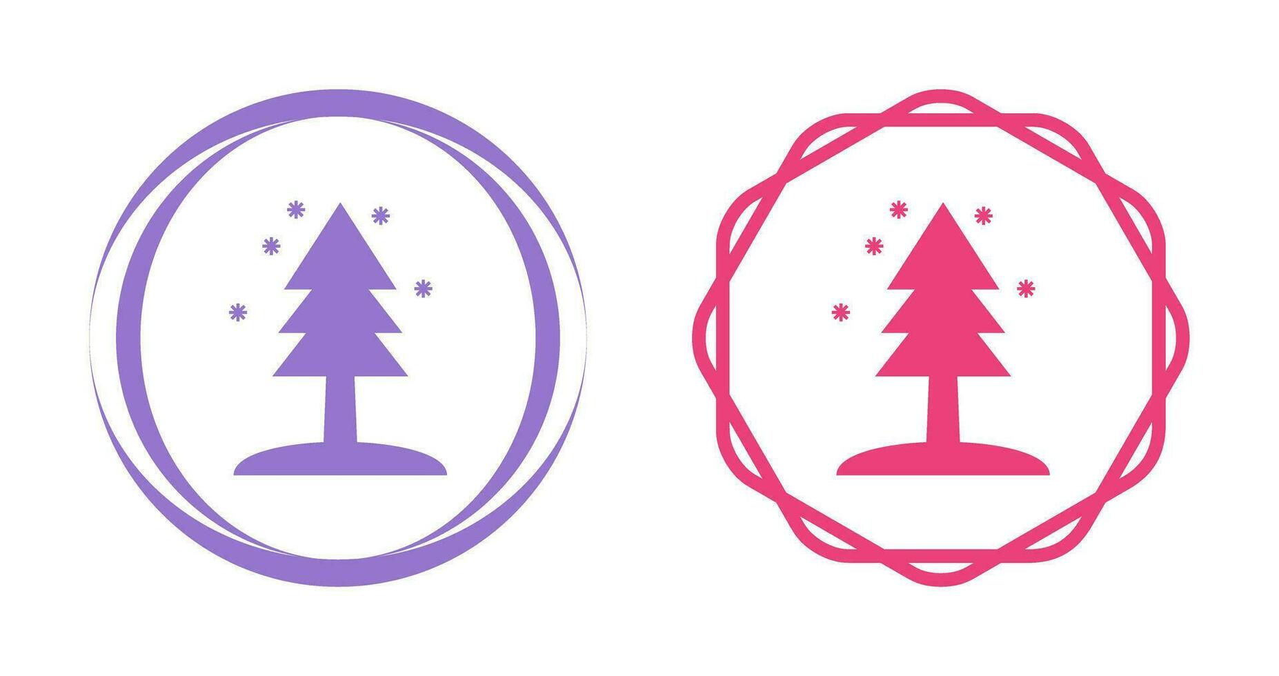 árbol en el icono de vector de nieve