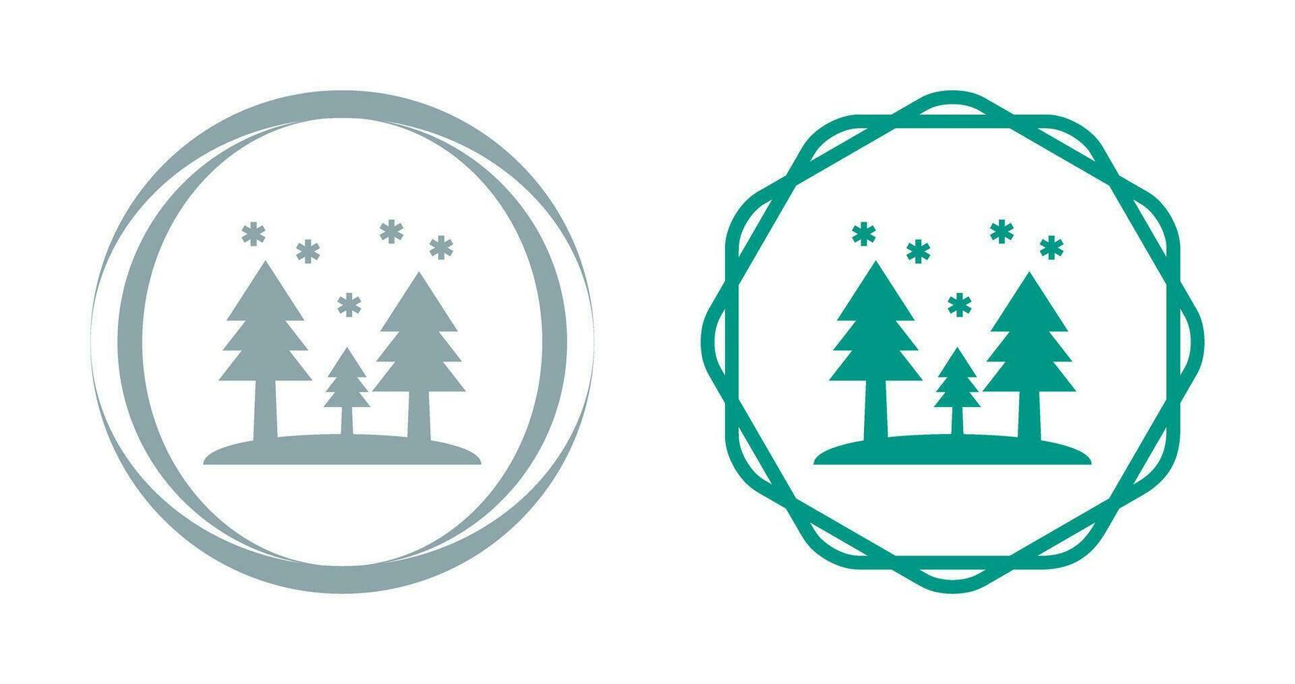 Snowing in trees Vector Icon