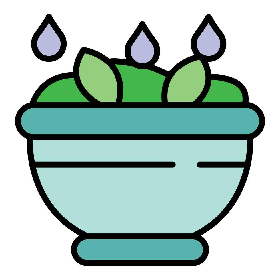 Olives salad bowl icon vector flat