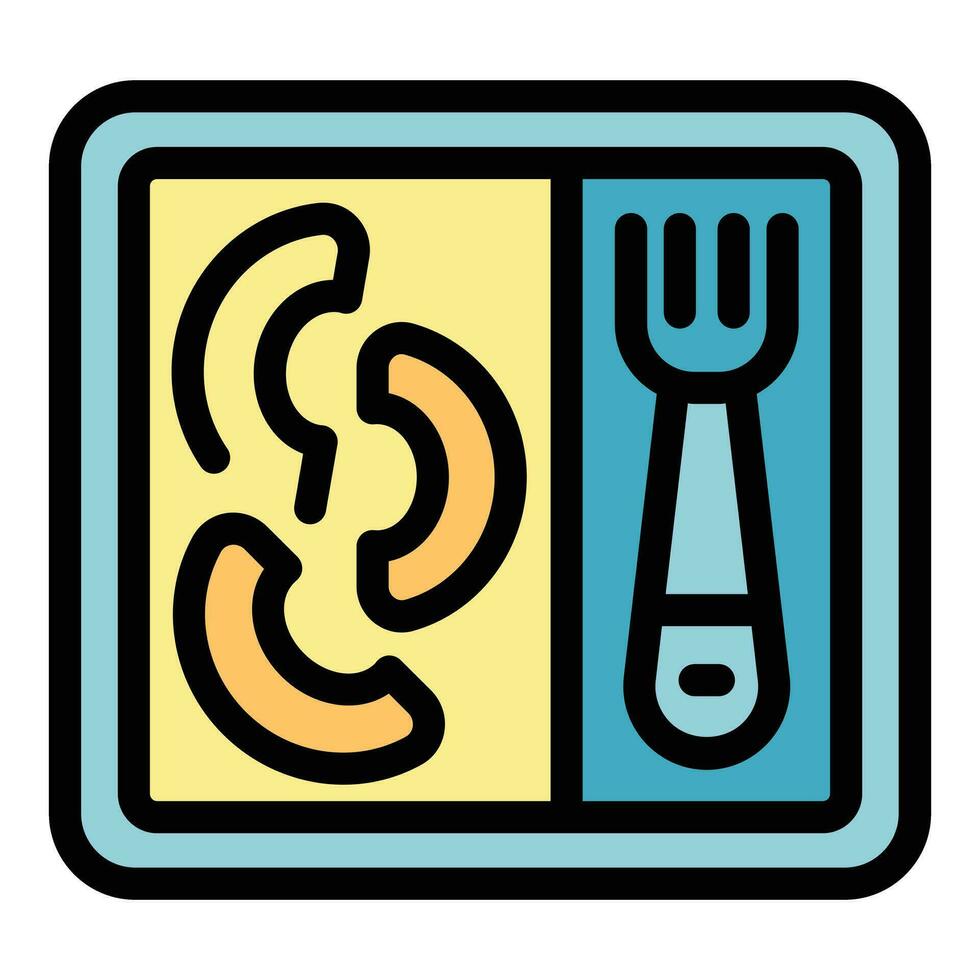 Pasta food box icon vector flat