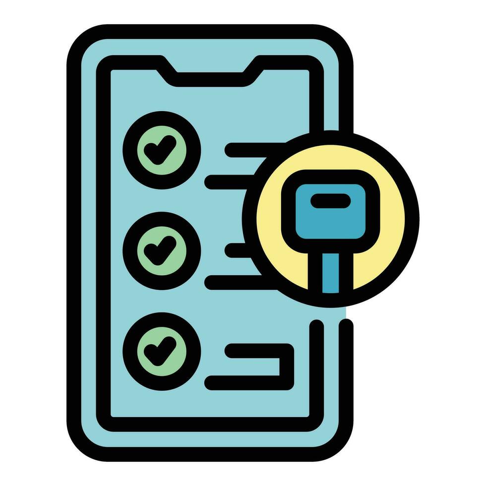 Smartphone key icon vector flat