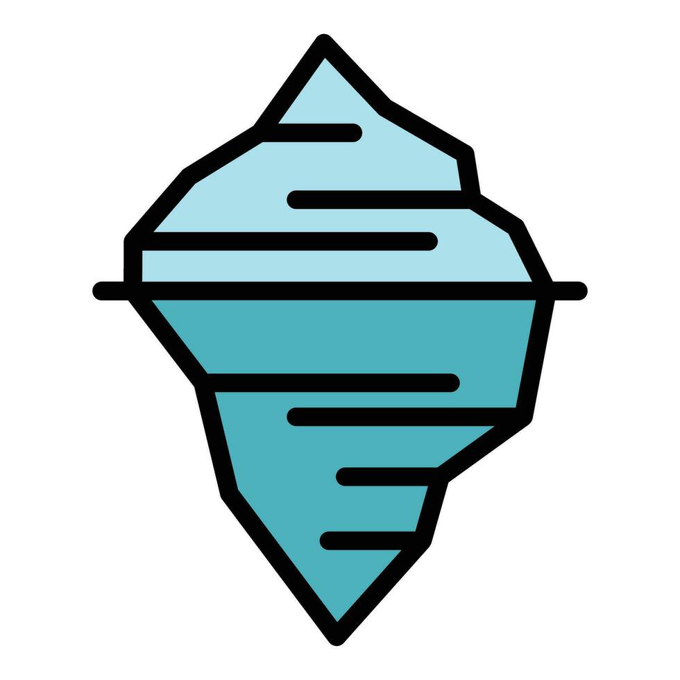 Water iceberg icon vector flat