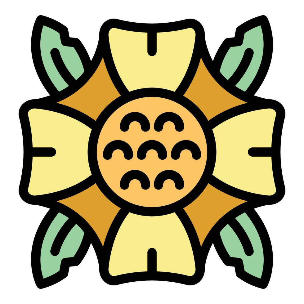 Floral rafflesia icon vector flat