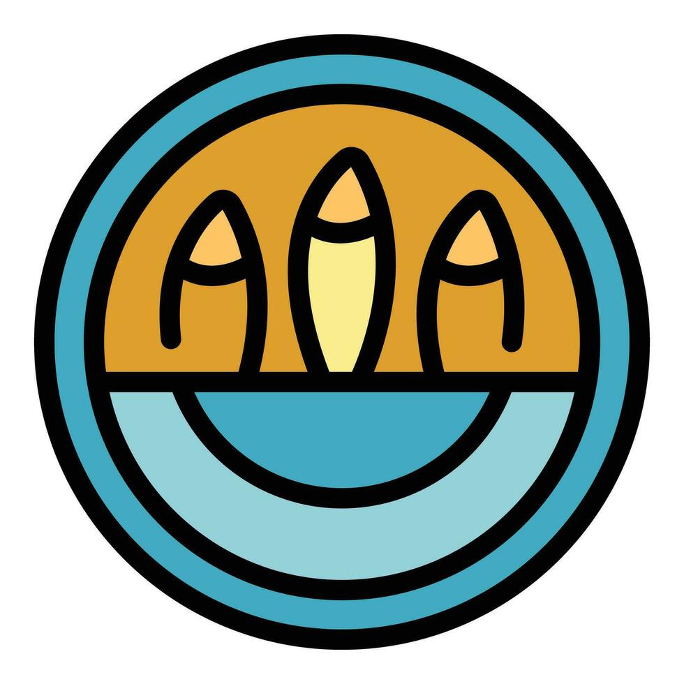 Marine fish icon vector flat