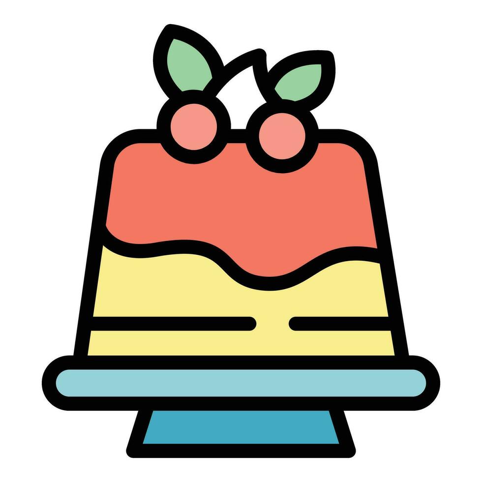 Jelly cake icon vector flat