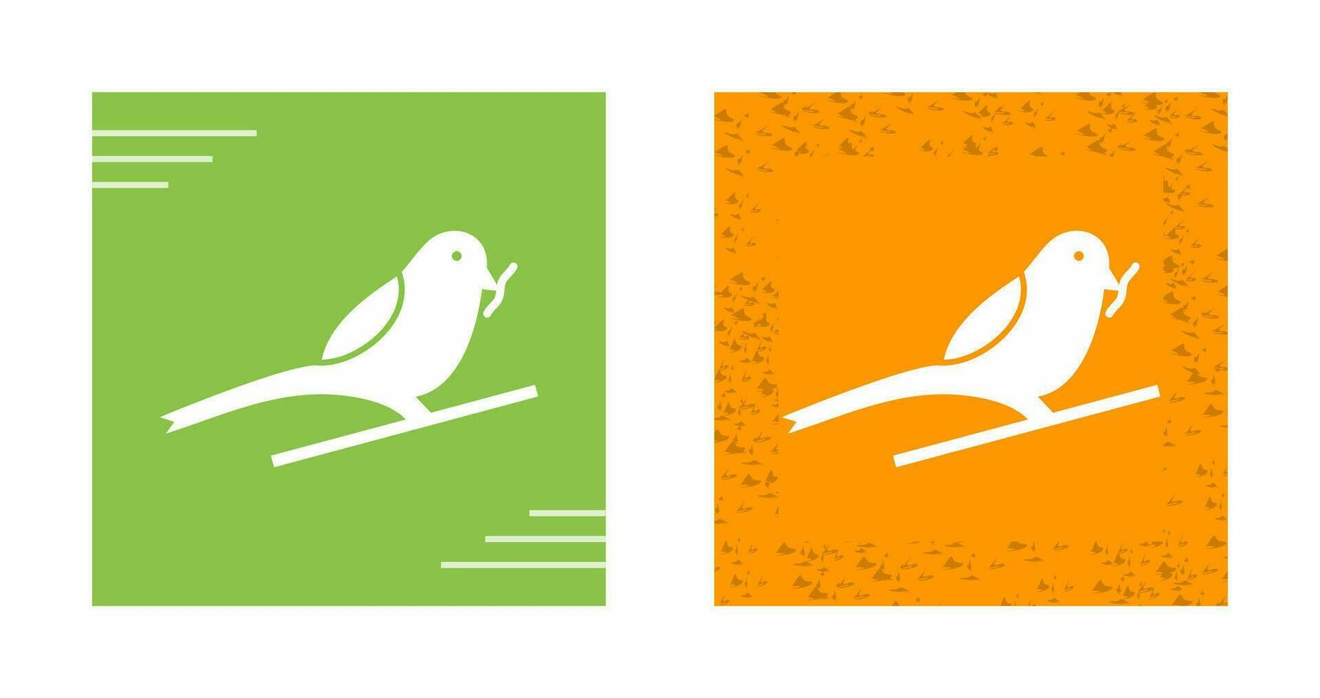 Bird Eating Worm Vector Icon