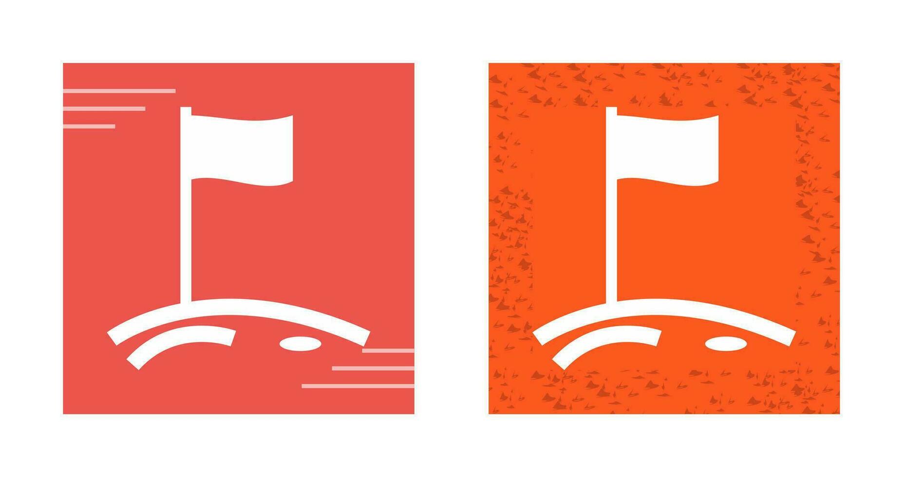 Flag on Moon Vector Icon