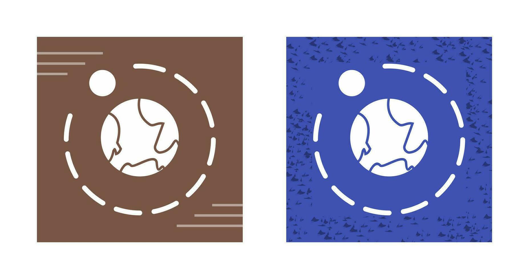 Moons Orbiitting Earth Vector Icon