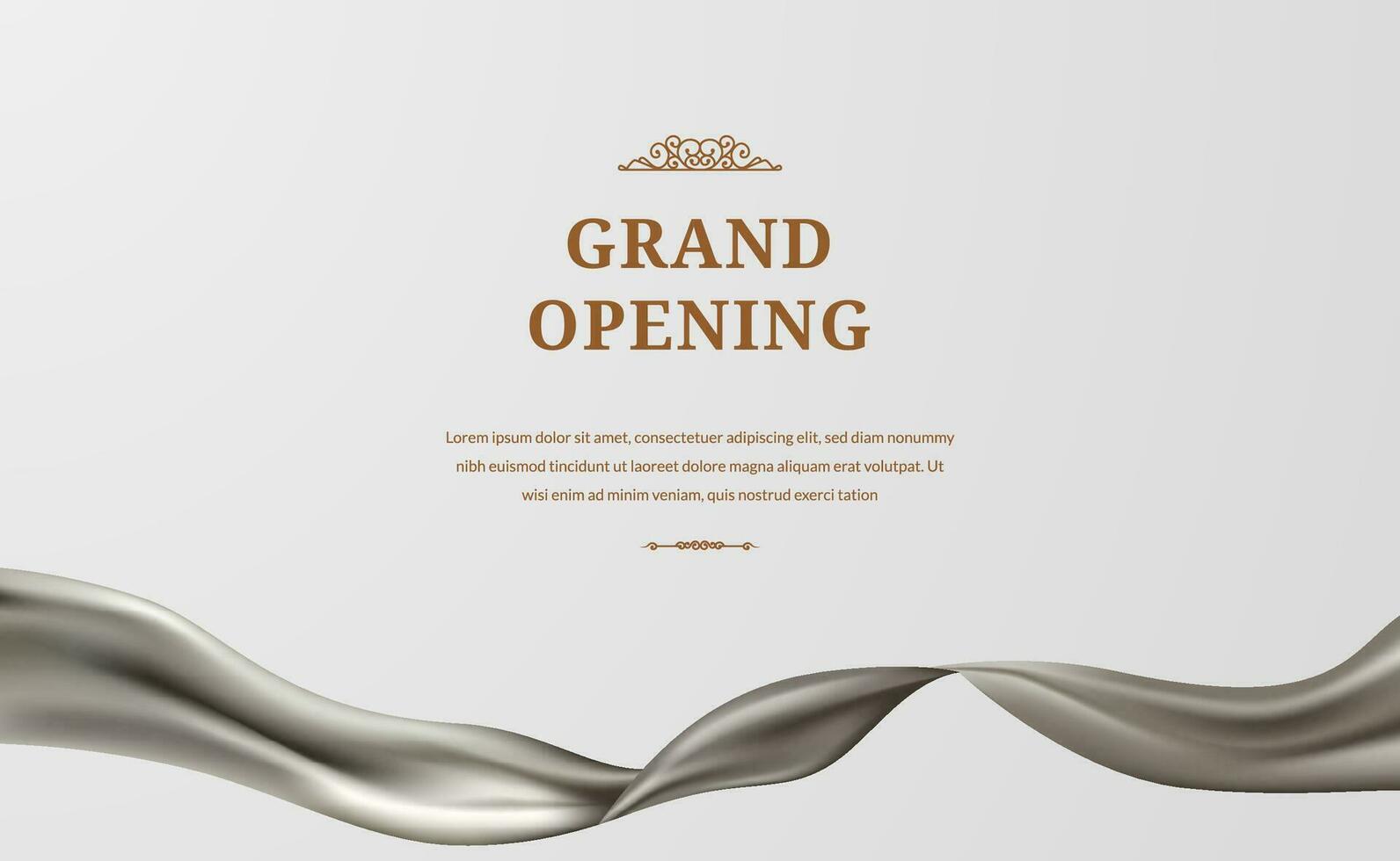 Grand opening with luxury glamour silver satin silk cloth drapery for invitation vip banner background vector