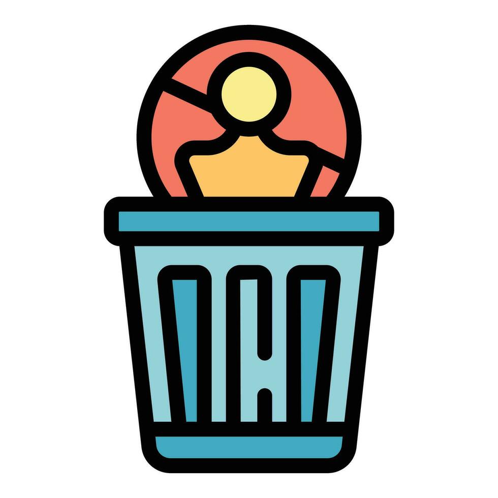 Garbage bin icon vector flat