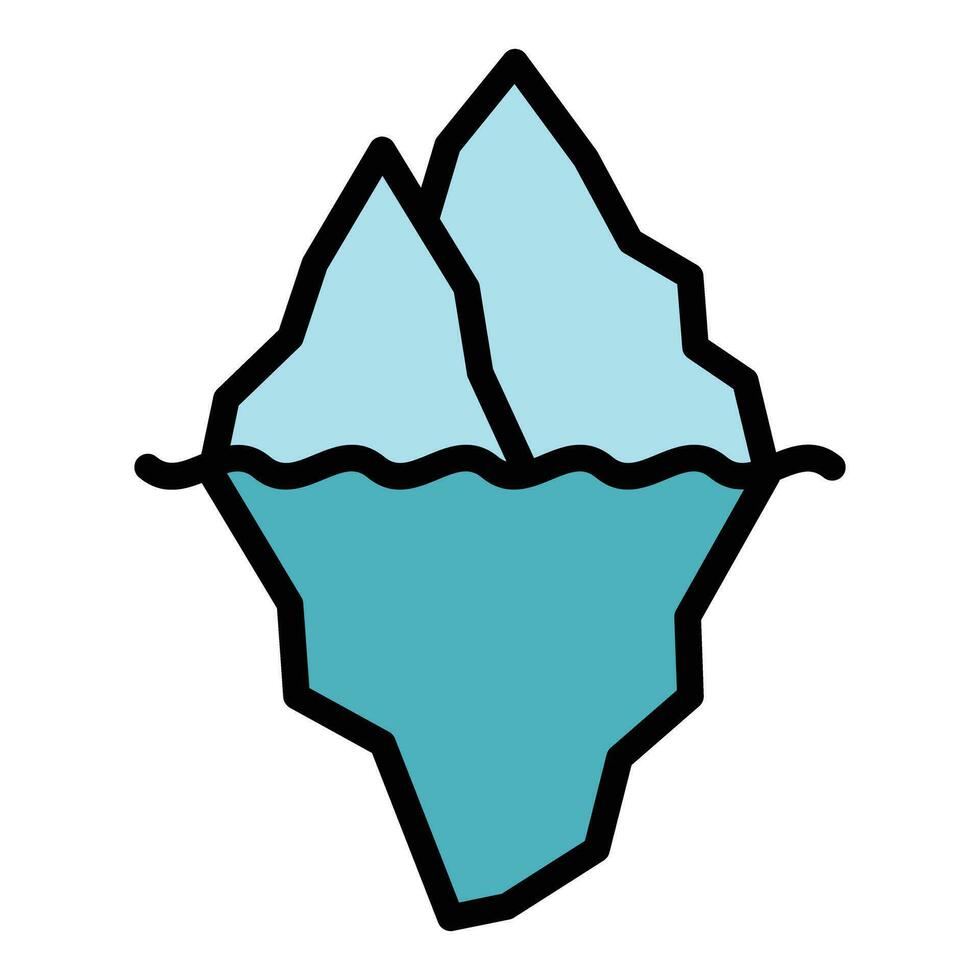 hielo iceberg icono vector plano