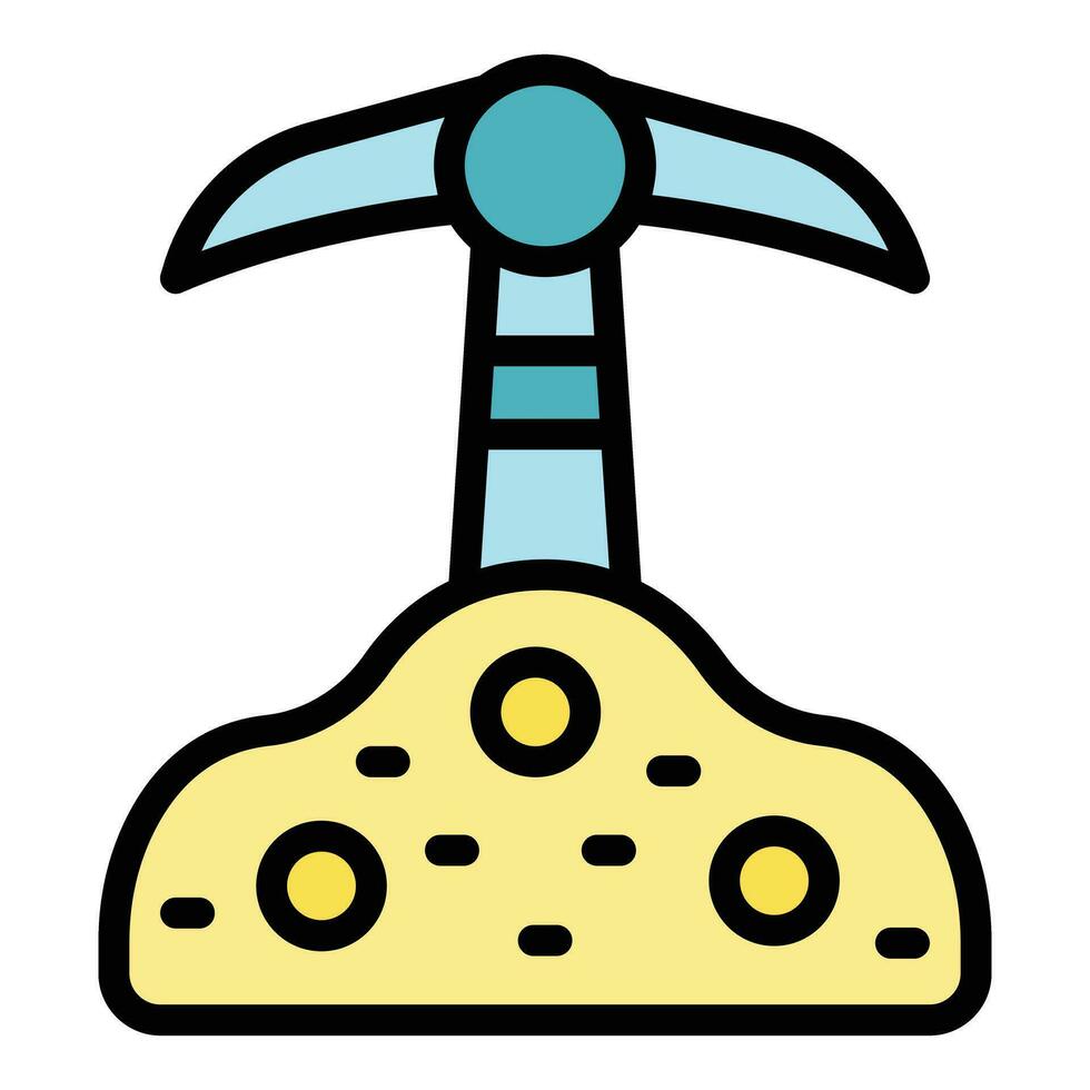 Pickaxe dig icon vector flat