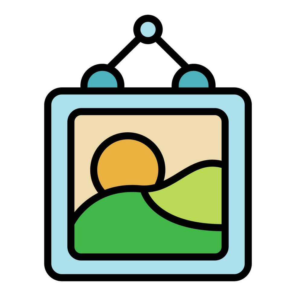 Museum picture icon vector flat