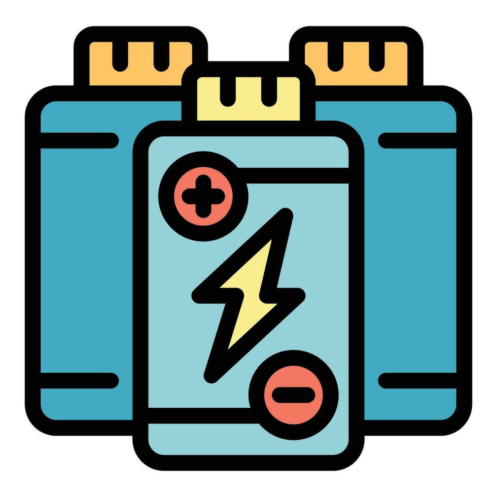 Eco battery icon vector flat