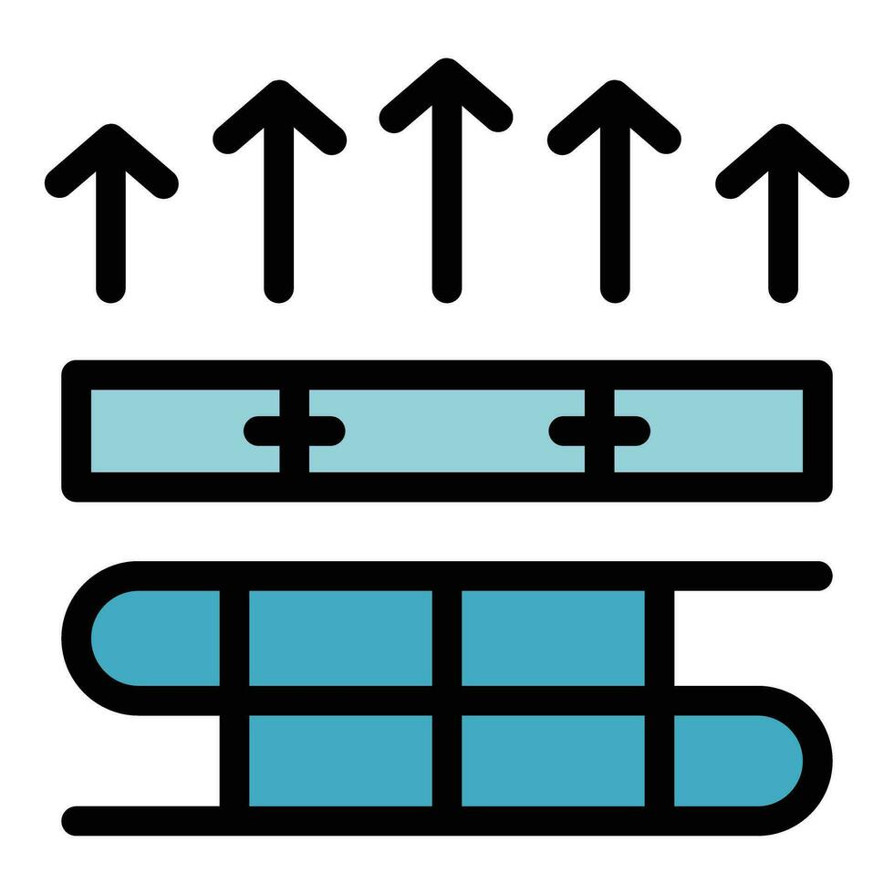 Floor heat icon vector flat