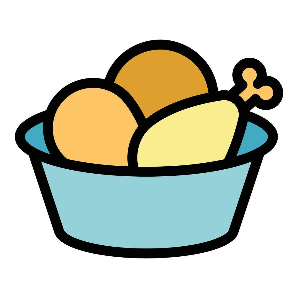 Chicken box icon vector flat