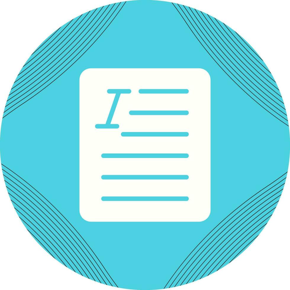 Document Italic Vector Icon