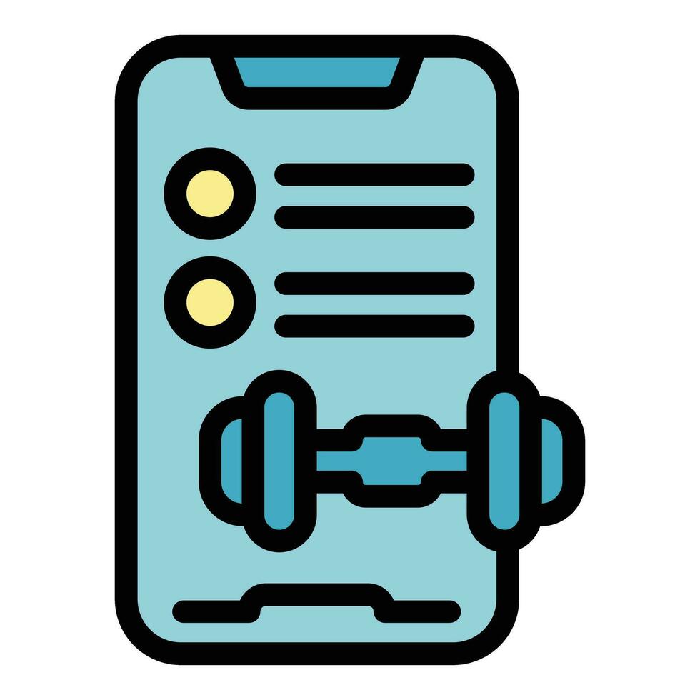 Gym trainer phone icon vector flat