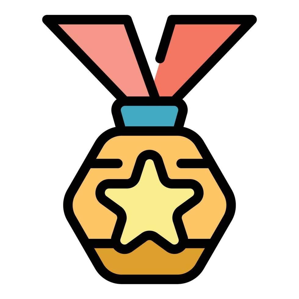 Medal award icon vector flat