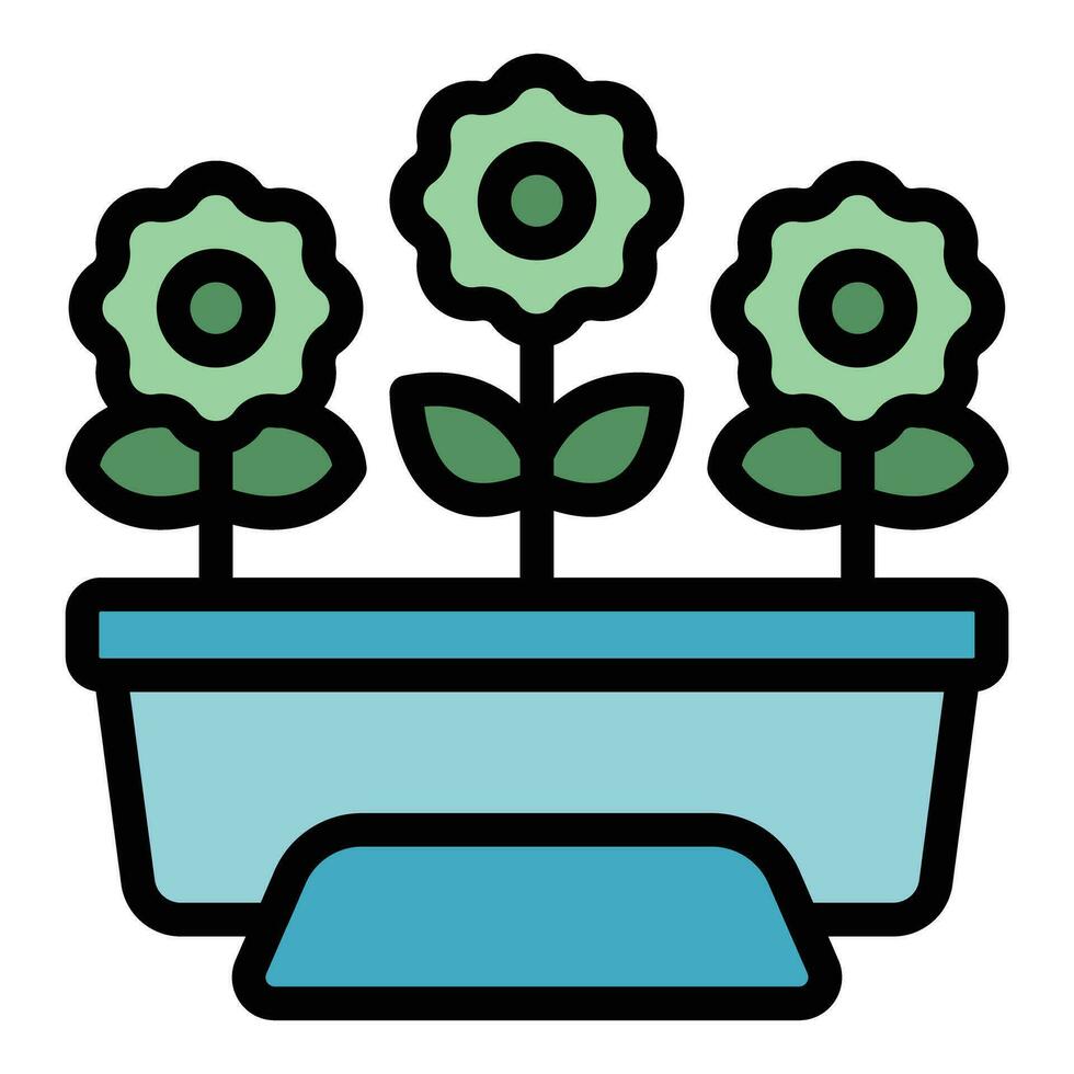 planta caja icono vector plano