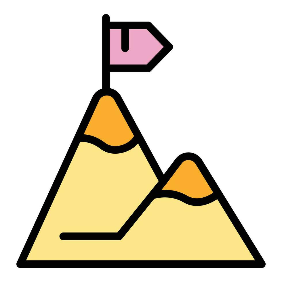 Expert mountain target icon vector flat