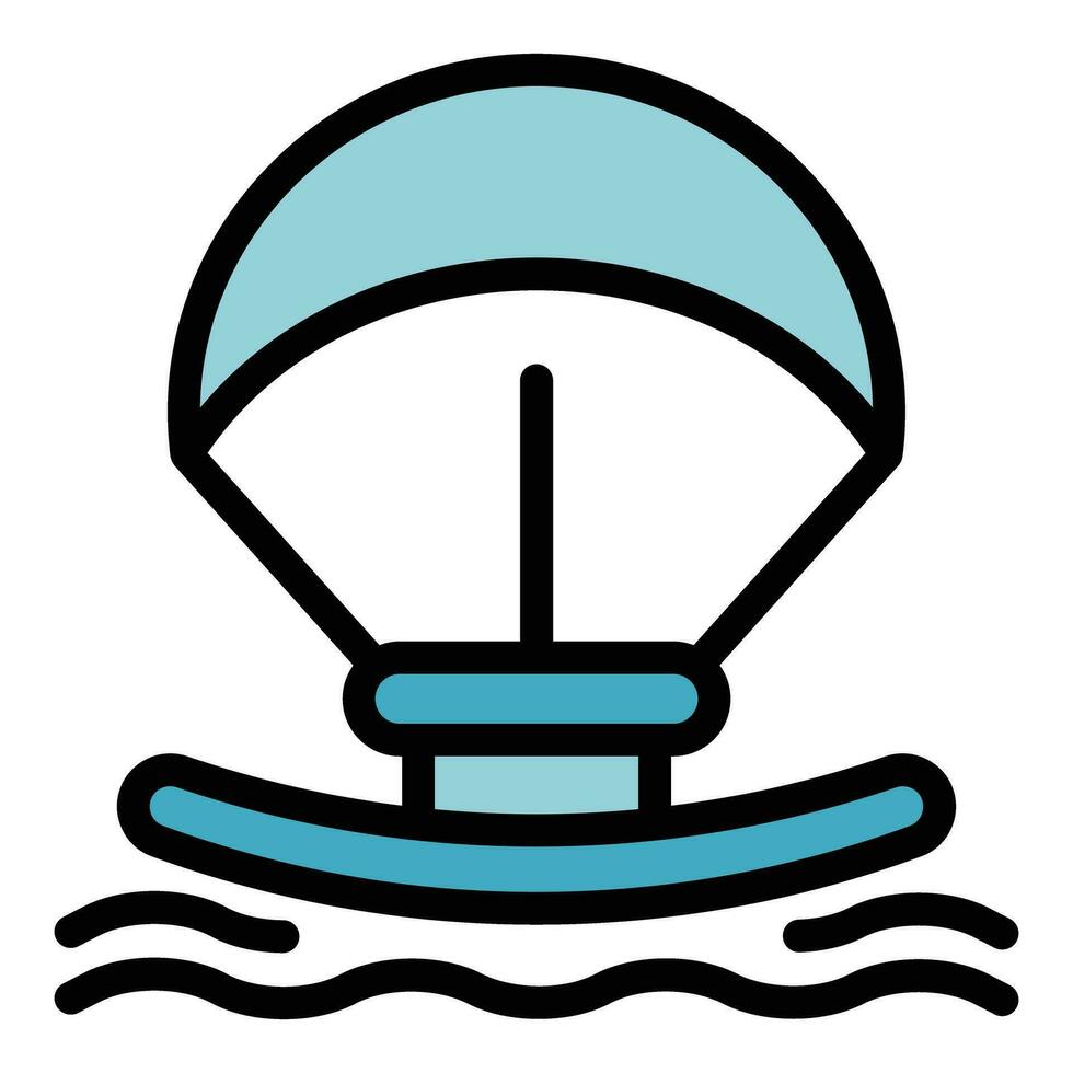 Water kitesurfing icon vector flat