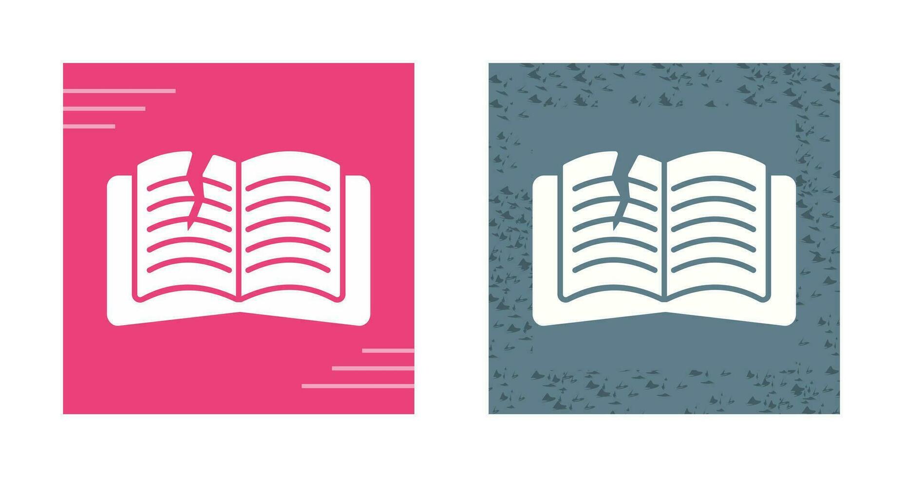 icono de vector de libro rasgado