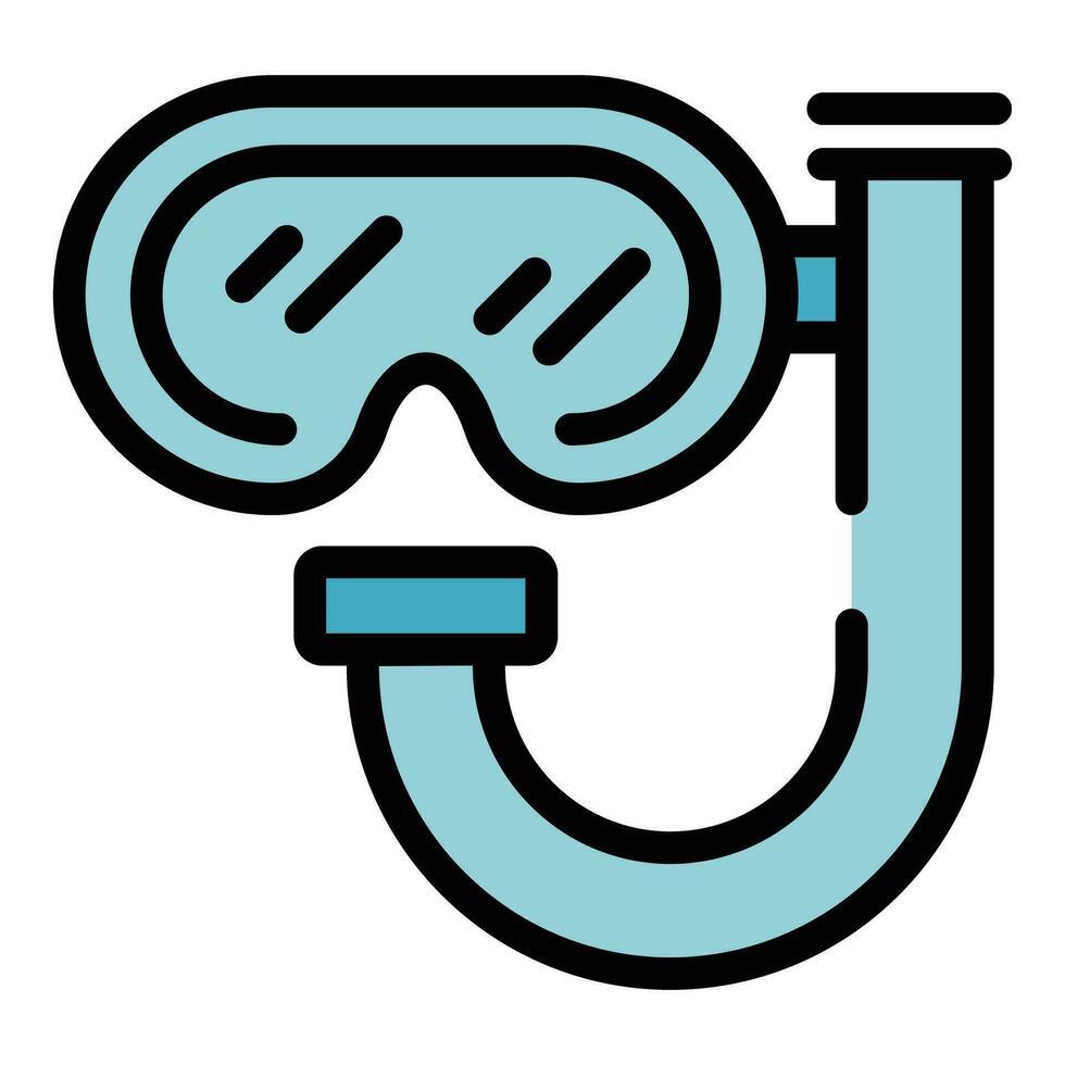 Snorkel diving mask icon vector flat