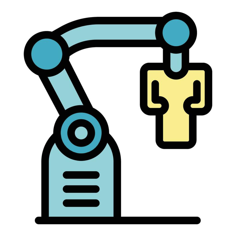 Robot engineer factory icon vector flat