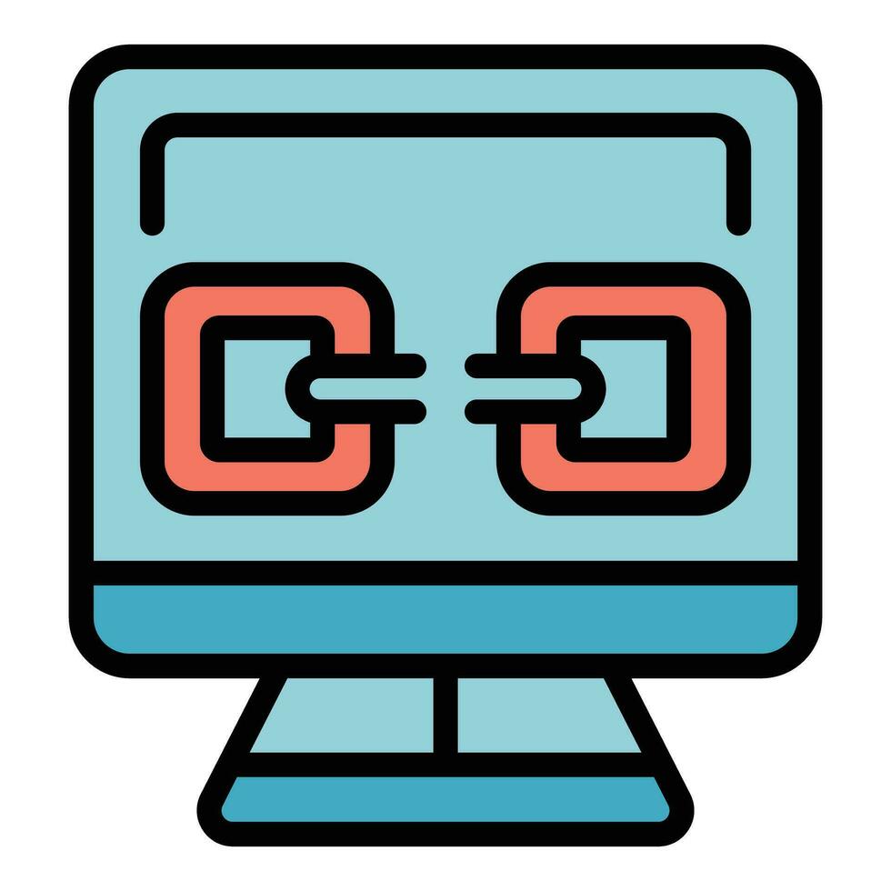 Computer lost connection icon vector flat