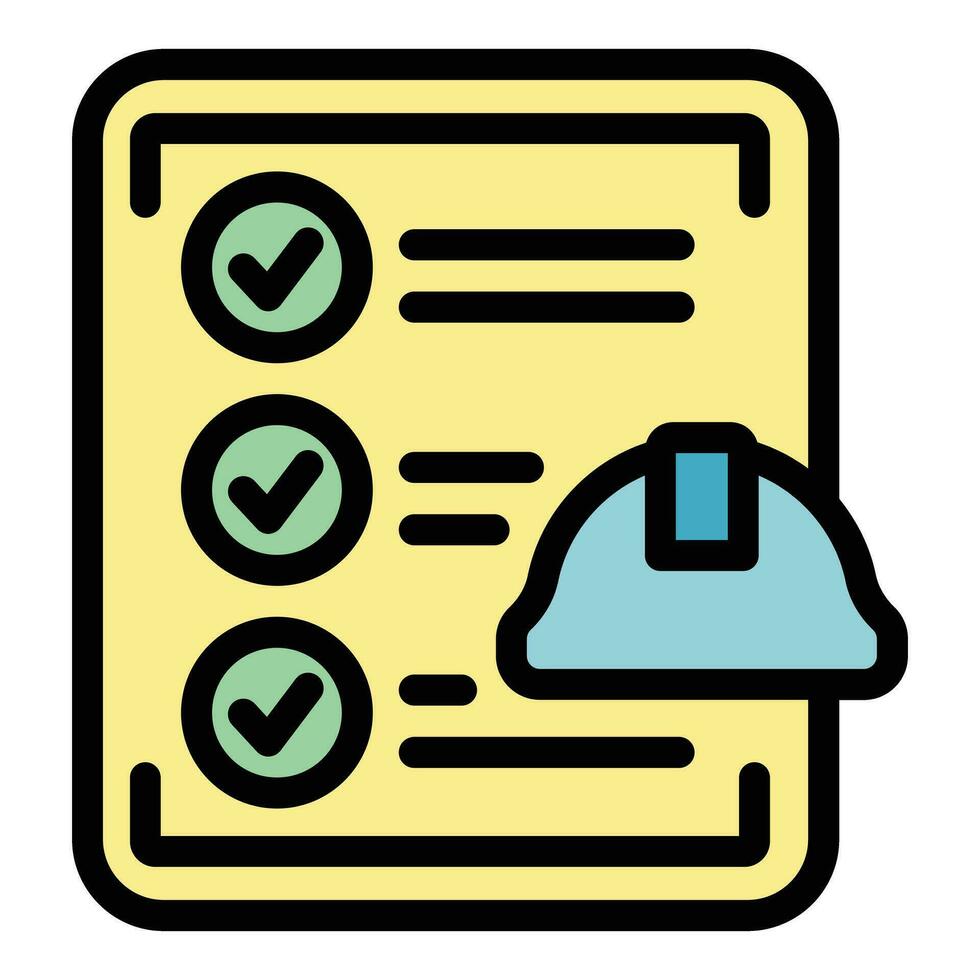 Engineer factory to do list icon vector flat