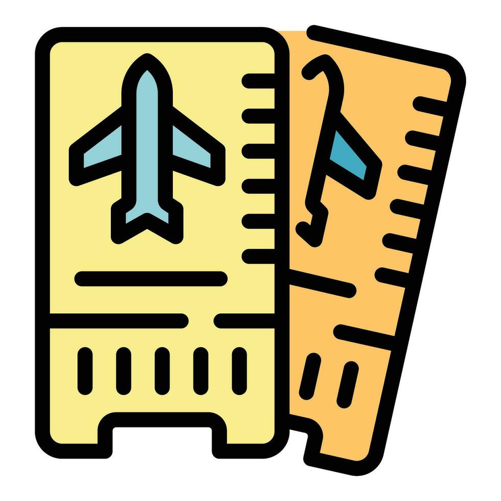 Airplane ticket icon vector flat