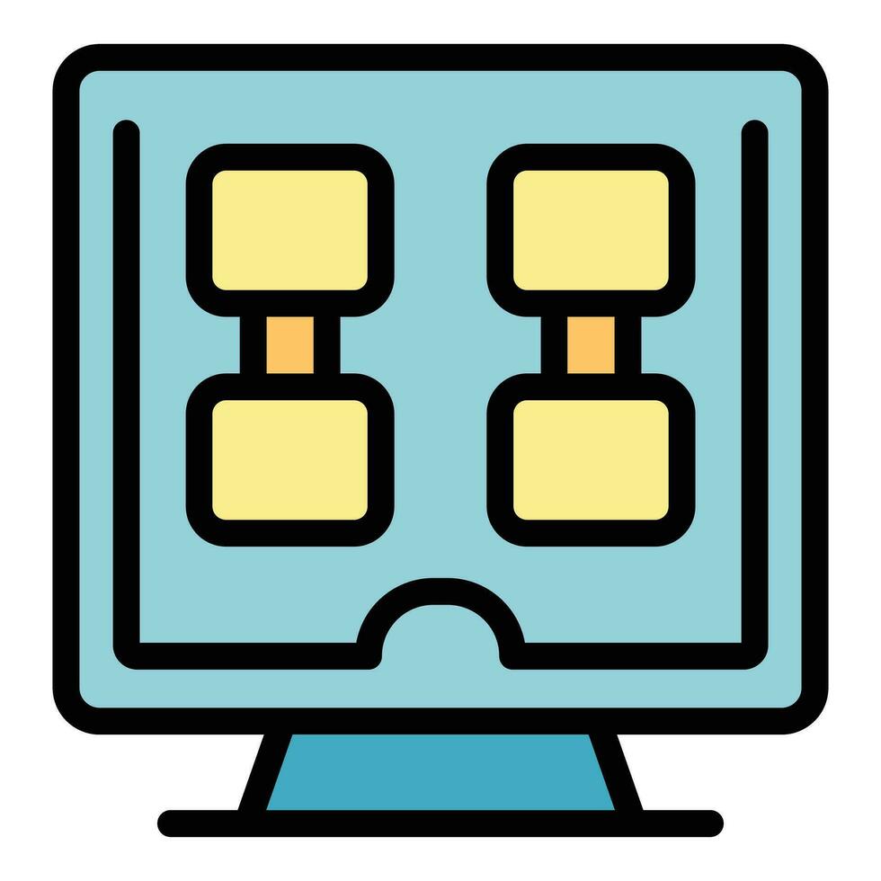 Pc gamer monitor icon vector flat