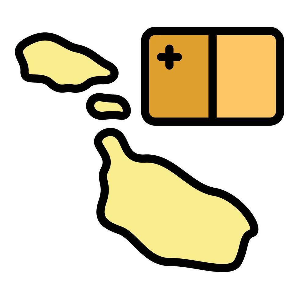 Malta isla icono vector plano