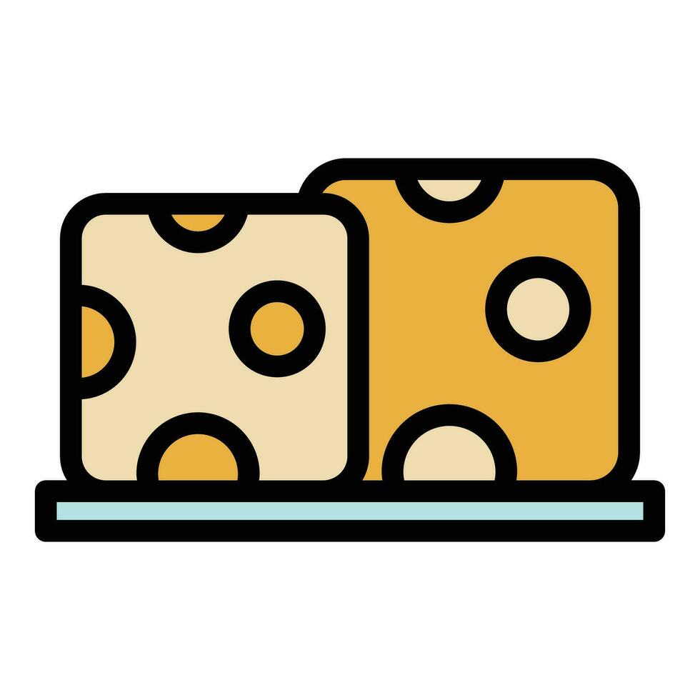 Soy cheese icon vector flat