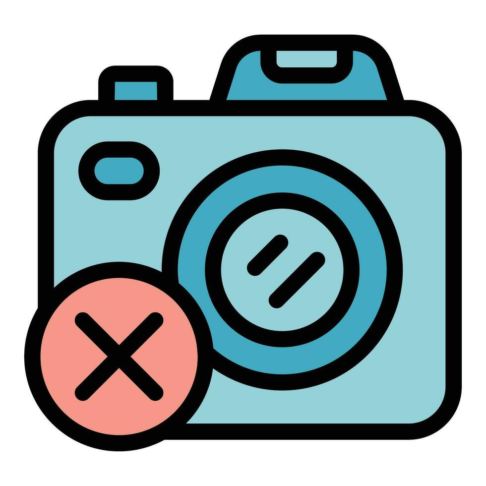 No photo camera icon vector flat