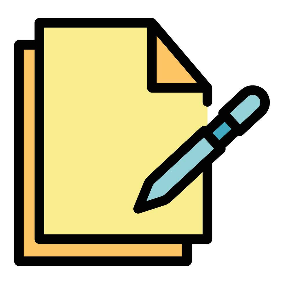 Paper digital pen icon vector flat