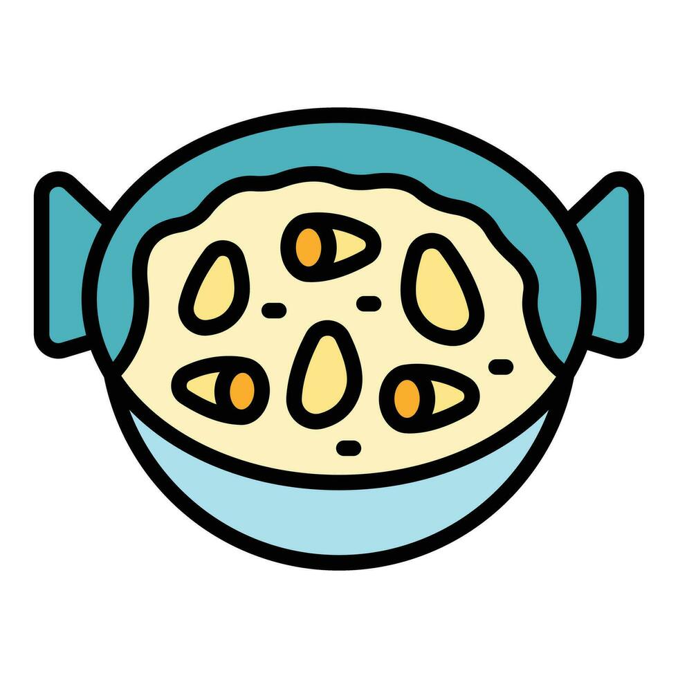 Lunch paella icon vector flat
