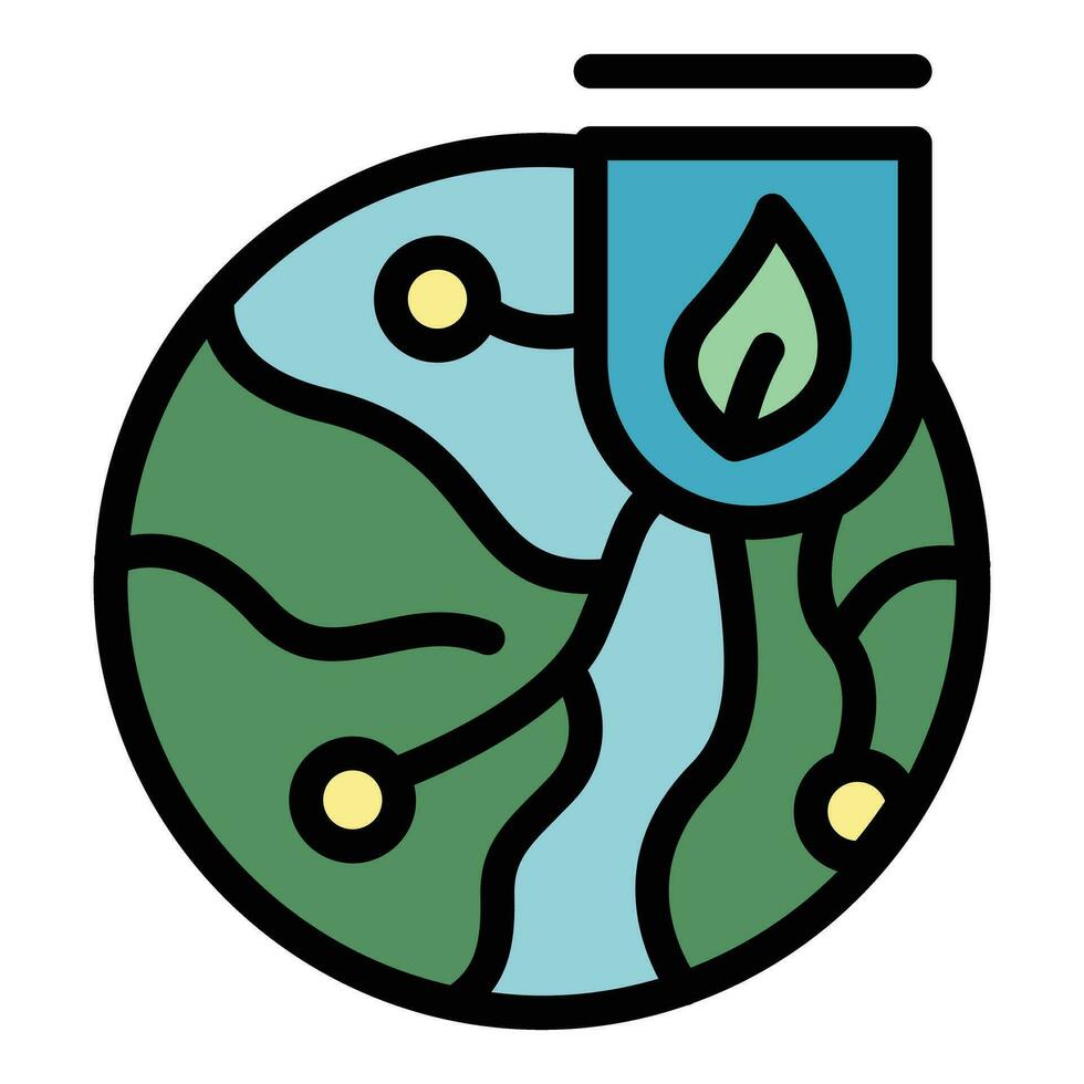 Eco earth icon vector flat