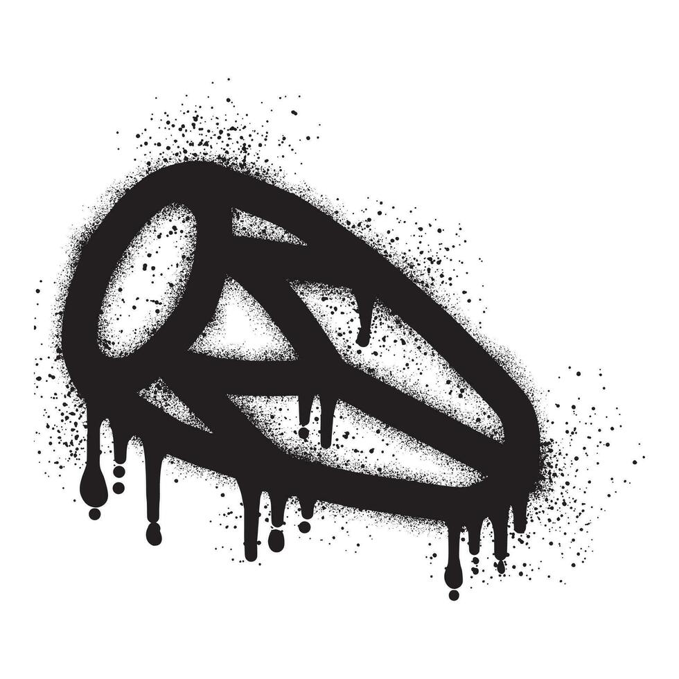 Traditional drum graffiti with black spray paint vector