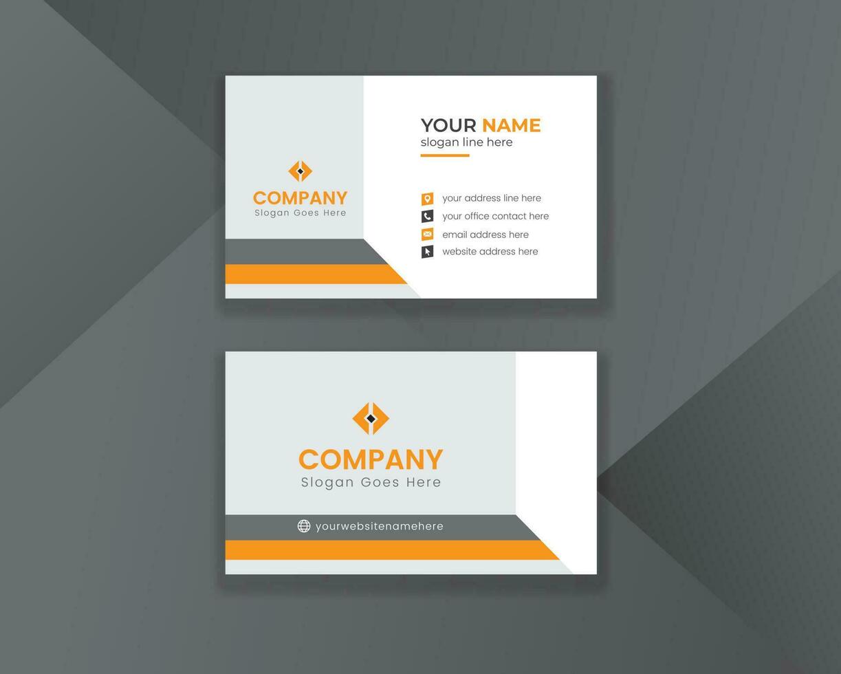 Modern presentation card with company logo. Vector business card template. Visiting card for business and personal use. Vector illustration design. business card flat design template vector.