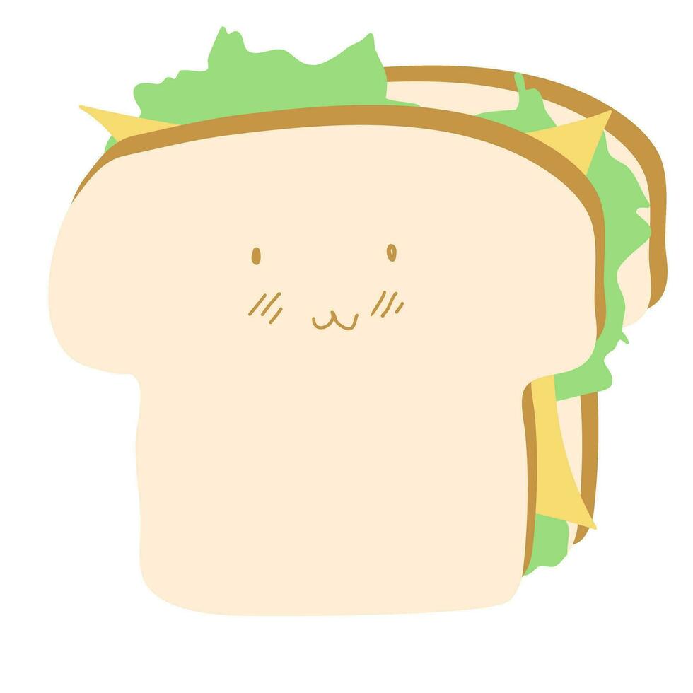 Bread Sandwich with Lettuce vector