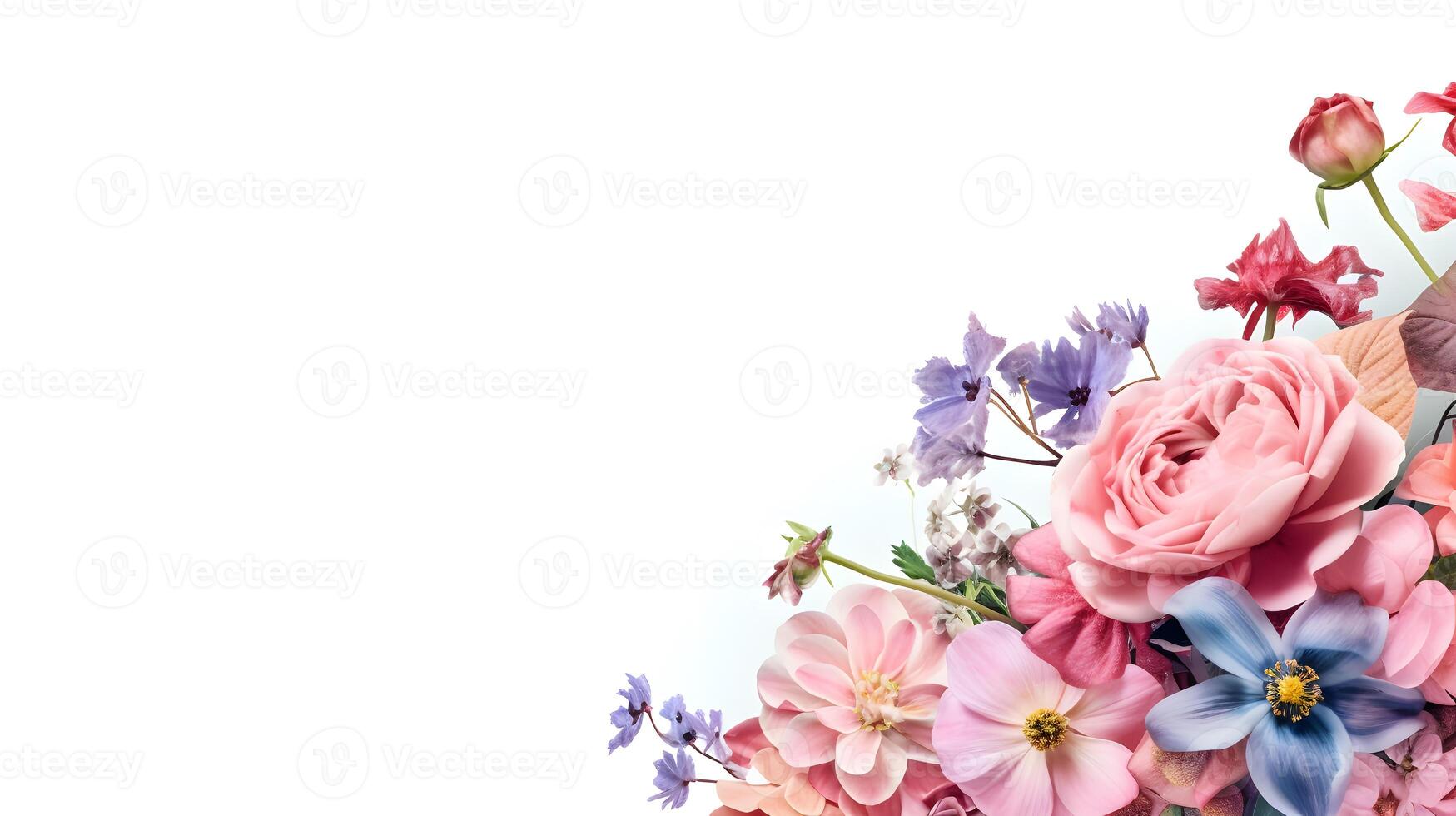 floral frame decoration isolated on white background AI Generated photo