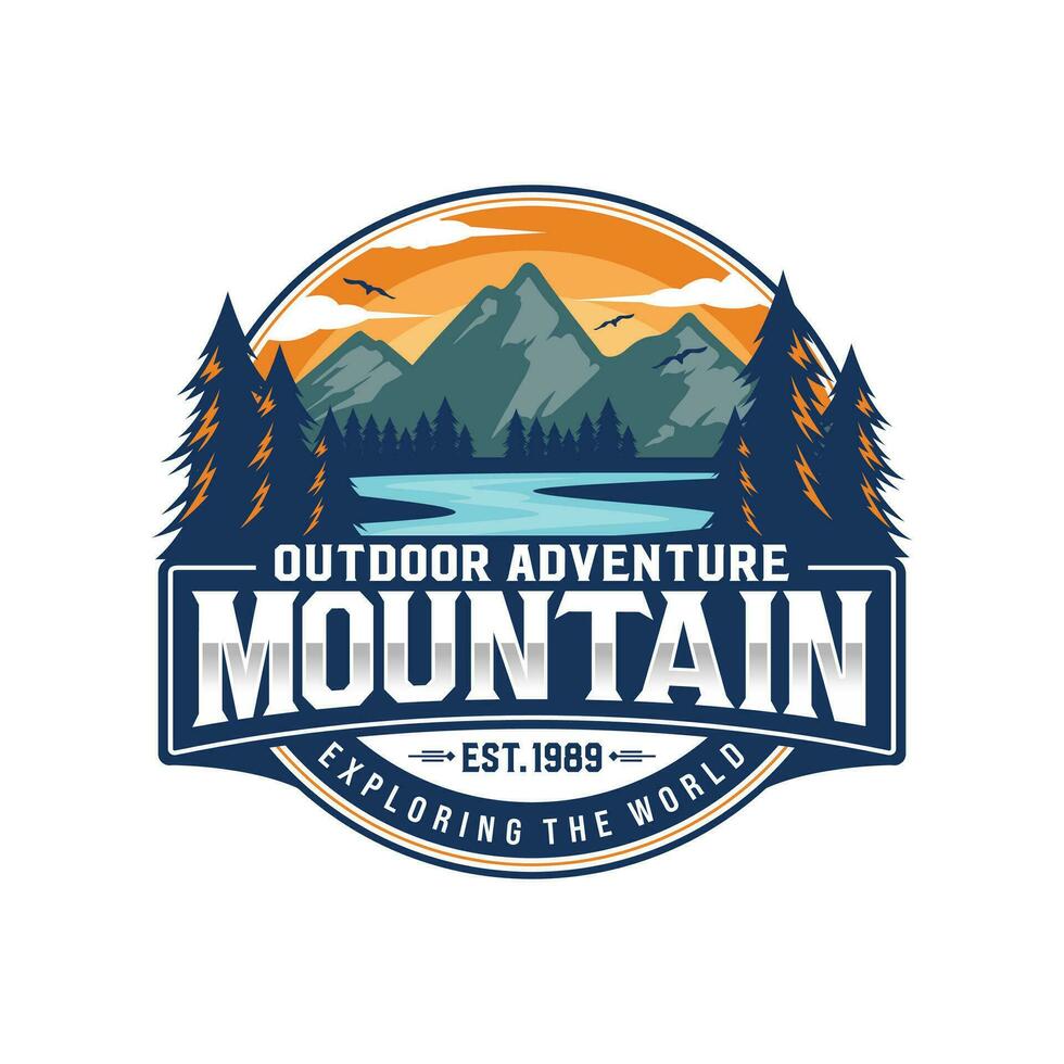Mountain logo design vector illustration